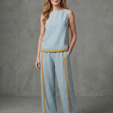 Inara | Sleeveless Top Wide Leg Contrast Pants Set