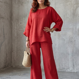Prue | Oversized Tunic Wide Leg Pant Set