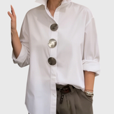 Rachel | Statement Button Stand Collar Blouse