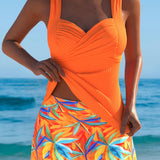 Abigail | Stylish Tankini with Tropical Skirt