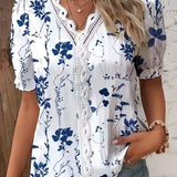 Fionna | Elegant V-Neck Jacquard Blouse