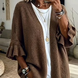 Elena | Stylish Knit Cardigan with Ruffle Sleeves