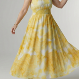 Sylin | Gathered Halter Midi Dress