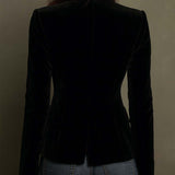 Embroidered Floral Velvet Blazer