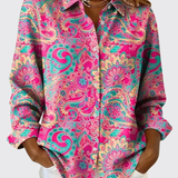 Joanna | Paisley Print Button-Up Blouse
