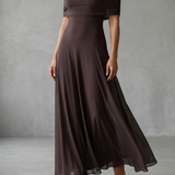 June | Off Shoulder Draped Midi Dress