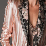 Tailored Blazer with Bohemian Satin Stripes