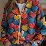 Valentine™ | Multicolor Hearts Textured Knit Pattern