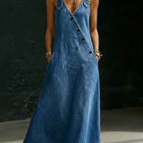 Vera™ | Long Button-Up Denim Dress