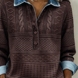 Dolores | Trendy Sweatshirt with Half Button and Collar