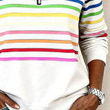 ARCADIA | Mode Sweatshirt with Half Zipper and Rainbow Stripes