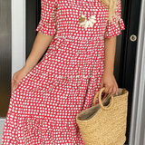 Iris | Sable Short-Sleeve Midi Dress