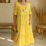 Iris | Sable Short-Sleeve Midi Dress