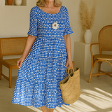 Iris | Sable Short-Sleeve Midi Dress