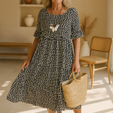 Iris | Sable Short-Sleeve Midi Dress