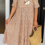Iris | Sable Short-Sleeve Midi Dress