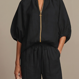 Natalia | Zip Front Blouson Top Wide Leg Set