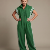 Lark | Zip Front Stripe Panel Jumpsuit