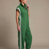 Lark | Zip Front Stripe Panel Jumpsuit