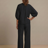 Natalia | Zip Front Blouson Top Wide Leg Set