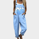 Jumpsuit - Poetic Sky Blue Heart in Blue