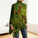 Louise | Vintage Floral Print Loose Fit High Neck Top