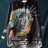 Kylie | Vintage Abstract Figure Painting Art Print Casual  Shirt