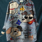 Kendra | Cute Dog Art Print Casual  Shirt