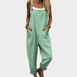 Jumpsuit - Jumpsuit with pastel floral pattern