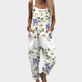 Jumpsuit - Delicate Floral Swan Motif