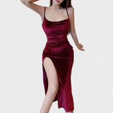 Taylor - Velvet Dress with Slit