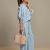 Natalia | Zip Front Blouson Top Wide Leg Set