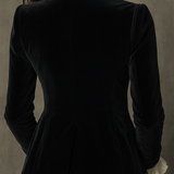 Chic Black Velvet Blazer with Embroidery