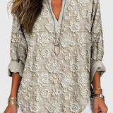 Hanna | Relaxed Fit Floral Embroidered Women Blouse V Neck