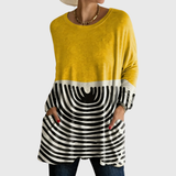 Adelle | Oversized Long Sleeve Top Cotton Blend Relaxed Fit