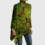 Louise | Vintage Floral Print Loose Fit High Neck Top