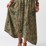 Aleta | Button Front Embroidered Oversized Pocket Midi Dress