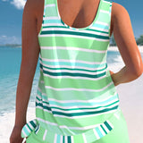 Rosa | Relaxed Striped Tankini Set