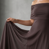 June | Off Shoulder Draped Midi Dress