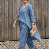 Onyx | Loose Tunic Top Wide Leg Pant Set