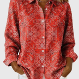 Joanna | Paisley Print Button-Up Blouse