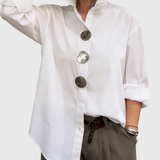 Rachel | Statement Button Stand Collar Blouse
