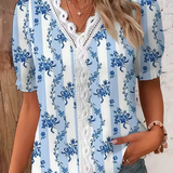Fionna | Elegant V-Neck Jacquard Blouse