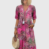 Yvonna™ | Elegant Floral Midi Dress