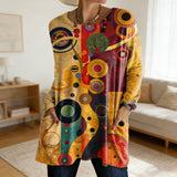 Ronda | Oversized Cotton Tunic Top Long Sleeve Round Neck Casual