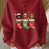 Grethe | Vintage Christmas Sweater with Dog Motif