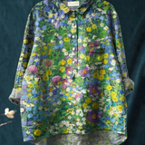 Emery | Women's Vintage Floral Art Print Casual  Shirt