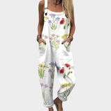 Jumpsuit - Delicate, rural, radiant flowers
