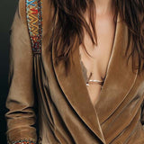 Embroidered Bohemian-Style Blazer in Polyester Velvet