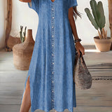 Hélène™ | Retro Denim Dress